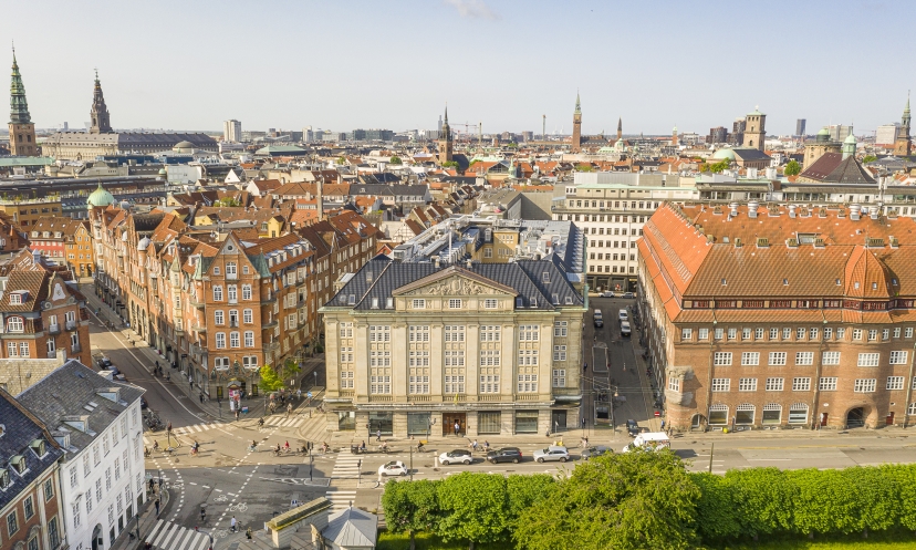 Møntergården i Gothersgade 49 i København K set oppefra