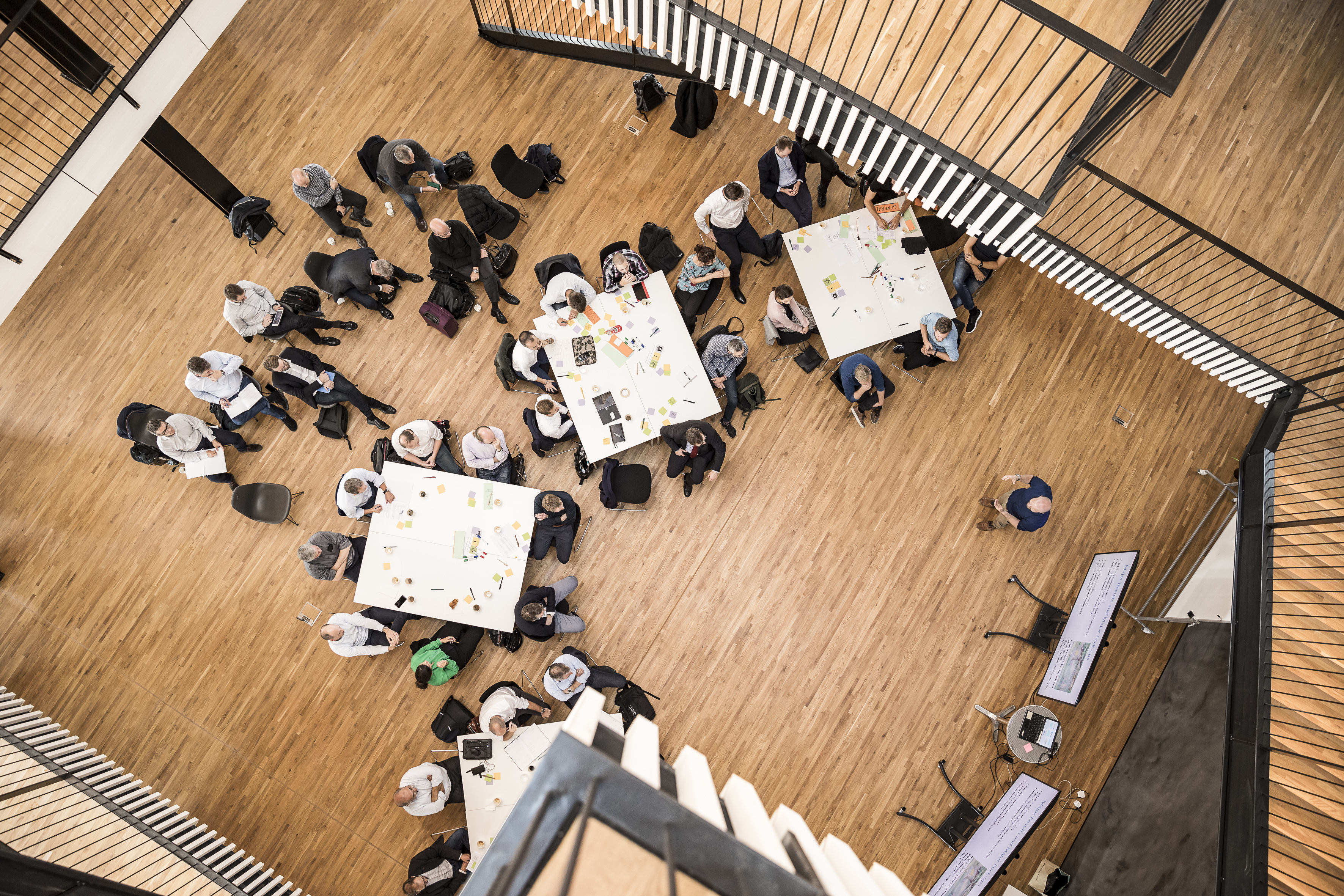 Et smukt view ned i ejendommen Pier47