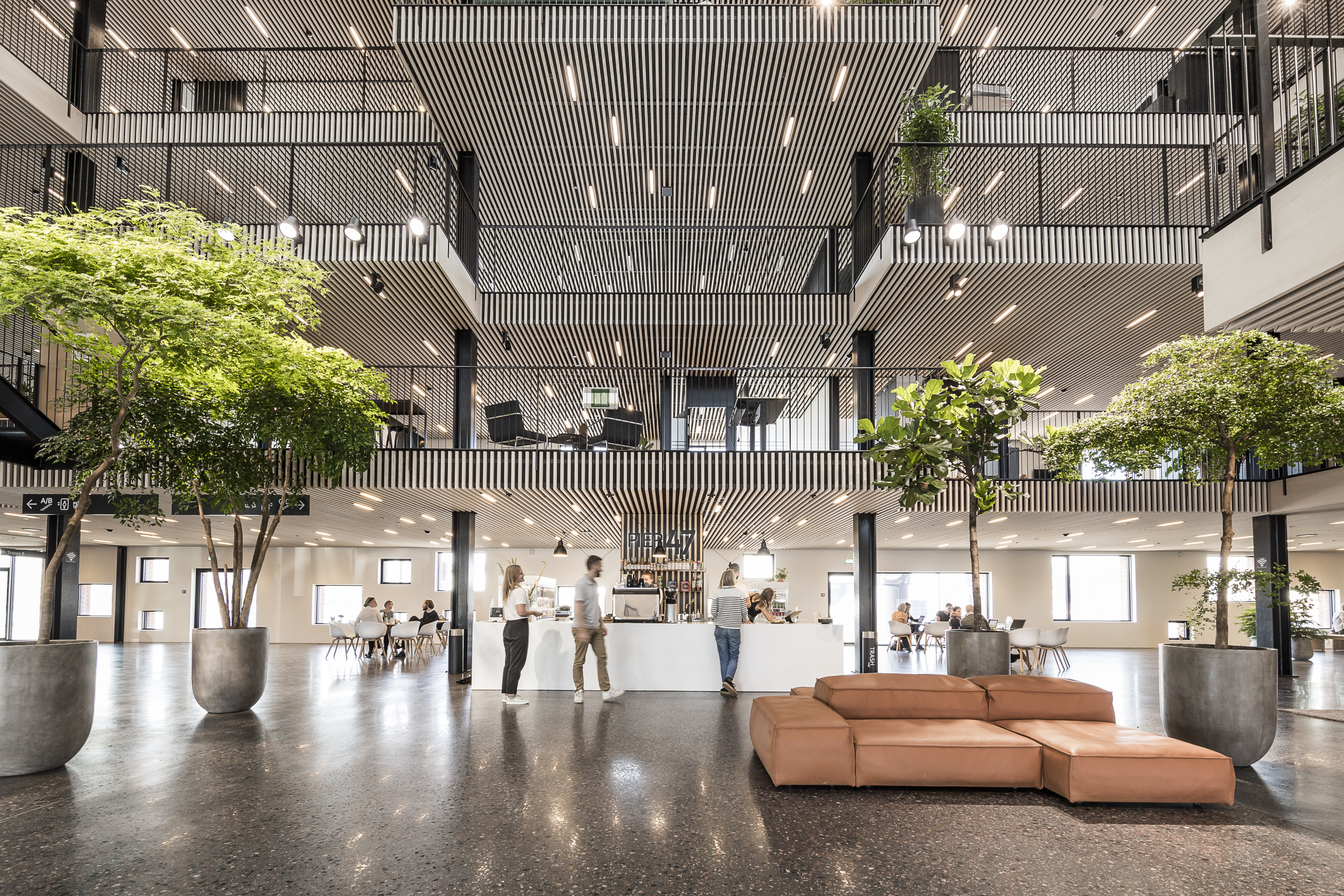 Åbent atrium i Pier 47