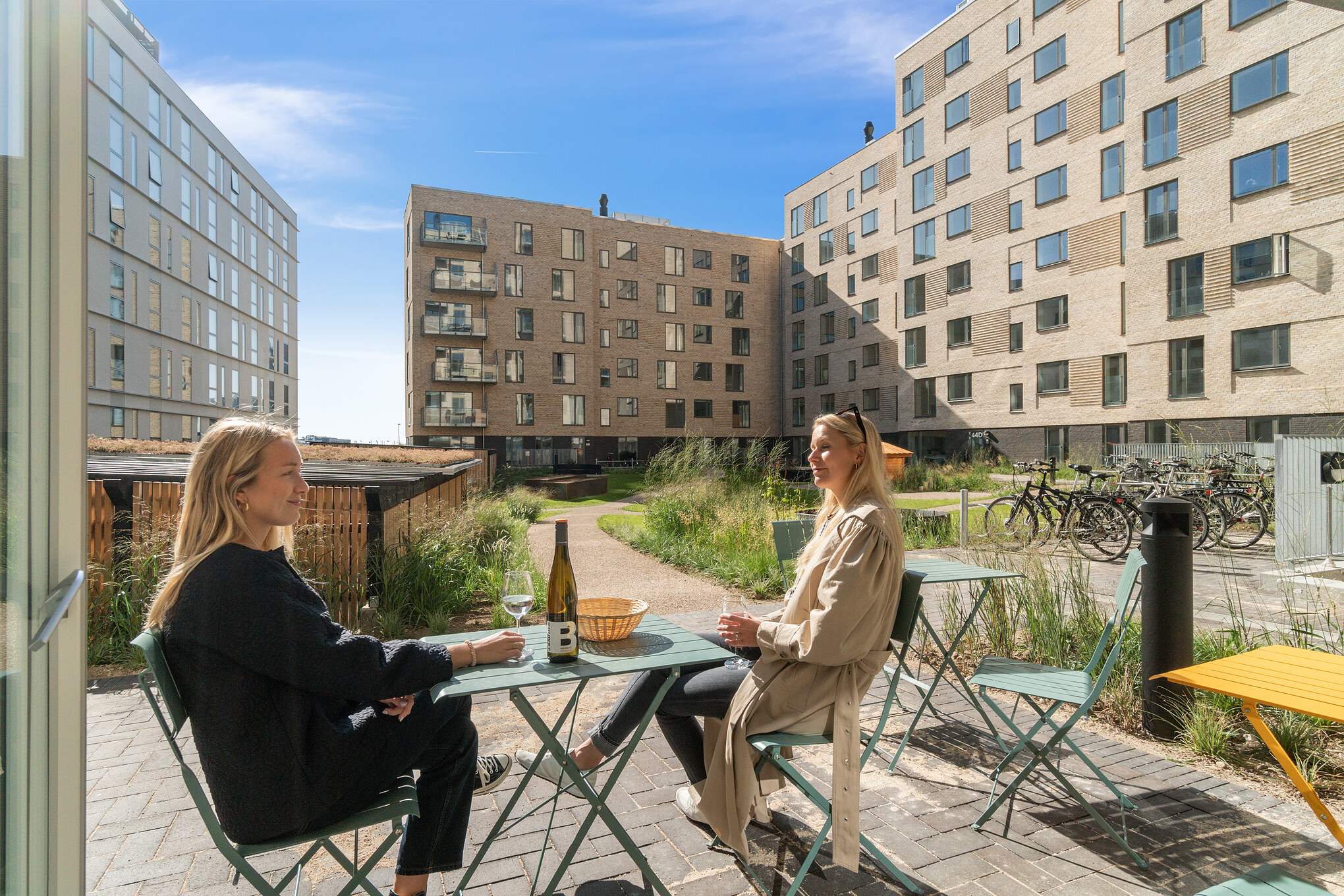 Arenahaven lejeboliger terrassemiljø